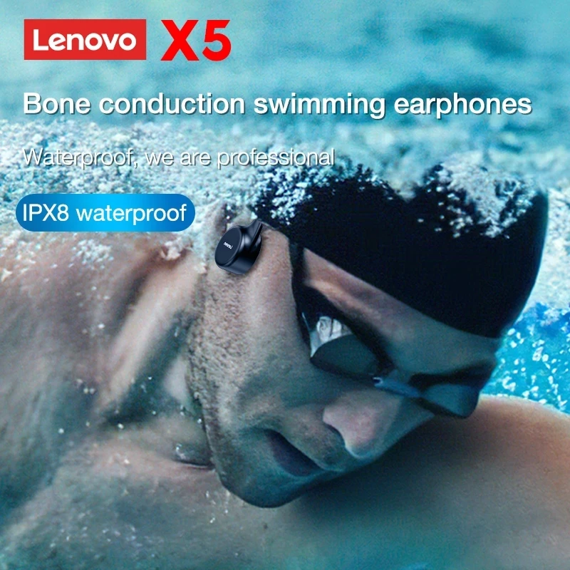 Lenovo-auriculares de conducción ósea X3 Pro, cascos inalámbricos con gancho para la oreja, Bluetooth, Hifi, con micrófono, resistentes al agua - imagen 5