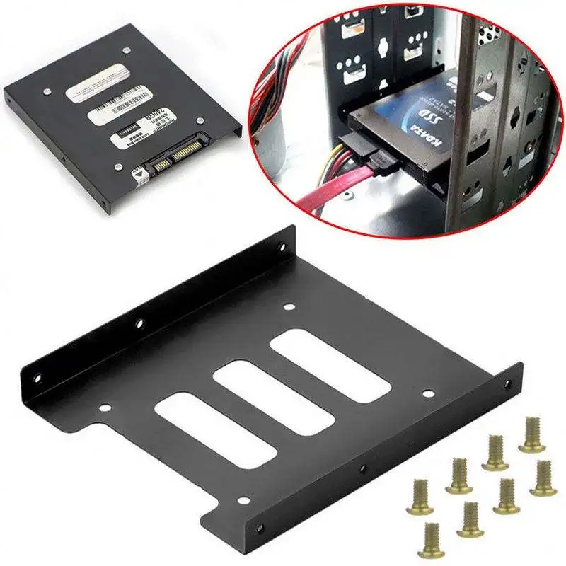 2,5 pulgadas Ssd Hdd a 3,5 pulgadas adaptador de montaje de Metal soporte Base tornillo soporte para disco duro Kit de montaje de Metal soporte caja de Pc Ssd - imagen 2