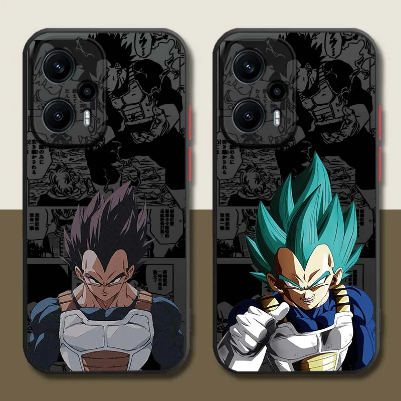 D-Dragon Ball Anime Vegeta funda para Xiaomi Poco X6 X5 X4 M6 M5 F6 F5 C65 Pro GT 5G funda de teléfono translúcida esmerilada - imagen 2