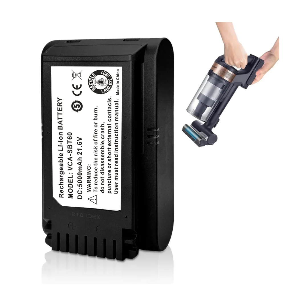 Batería de aspiradora de iones de litio de 21,6 V y 5000 mAh VCA-SBT90 para Samsung serie JET75/JET90 (mascotas/completa/multi). - imagen 3