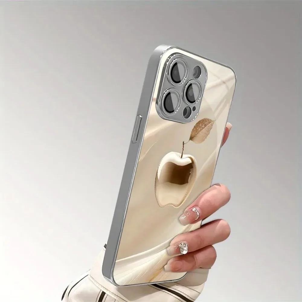 Para iPhone funda para X/XS /XS MAX/XR / 11/12/13/14/15/16/17 Pro MAX para Apple Diamond amarillo vidrio templado galvanizado - imagen 4