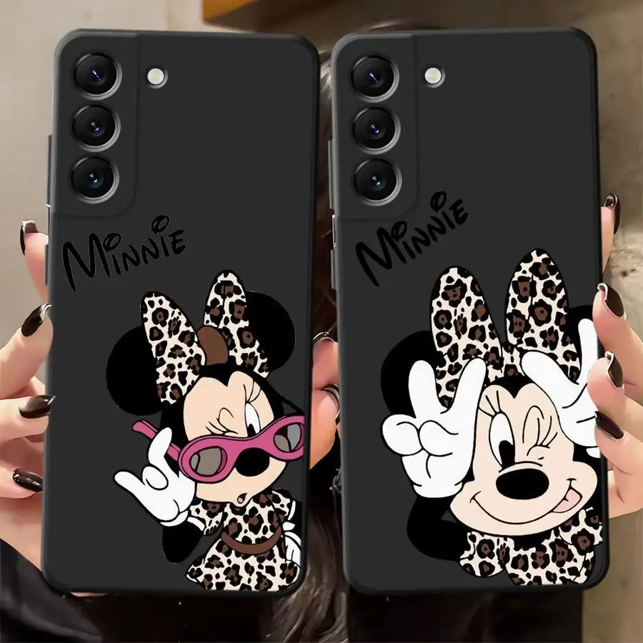 Funda para Samsung Galaxy A06 A04 A05 A40 A16 A70 A17 A10 A12 A30 A15 A50 A20 A13 funda negra suave para teléfono Disney Cute Minnie