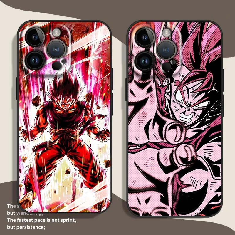Funda Art D-Dragon Ball Cool Saiyan para Apple iPhone 16 15 14 13 12 11 XS X Mini Plus Pro Max funda de teléfono negra - imagen 2
