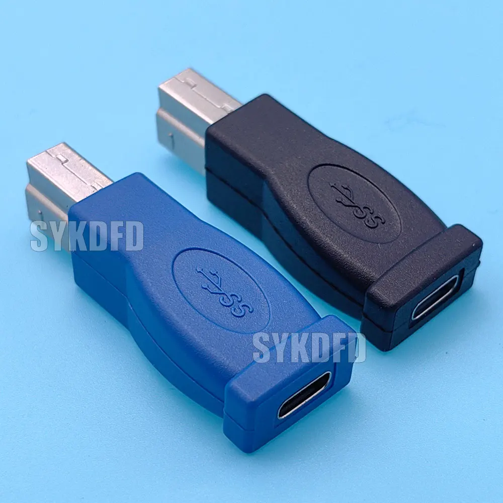 Adaptador de cargador de datos, conector USB tipo C 3,1 hembra a USB 3,0 B macho, 2 piezas, para Escáner de impresora, controladores duros externos, portátiles