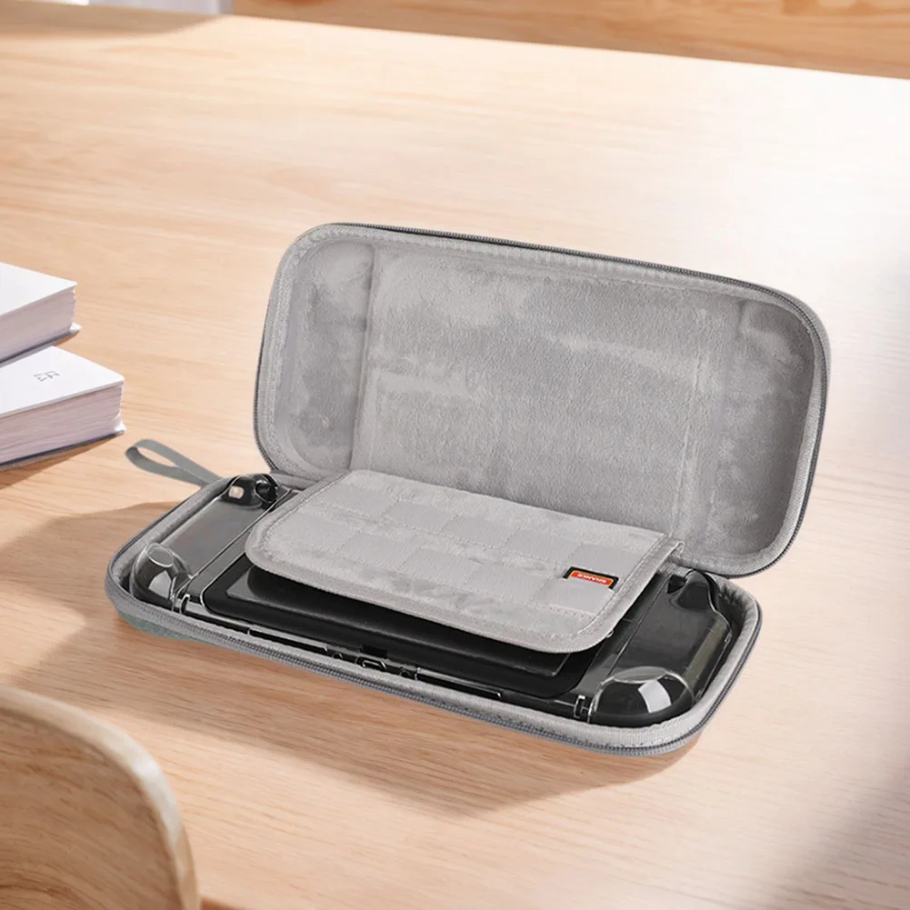 La más nueva bolsa de almacenamiento de doble capa con ranuras para tarjetas de juego, estuche organizador para Switch 2, consola portátil, bolsa protectora de mano dura - imagen 4