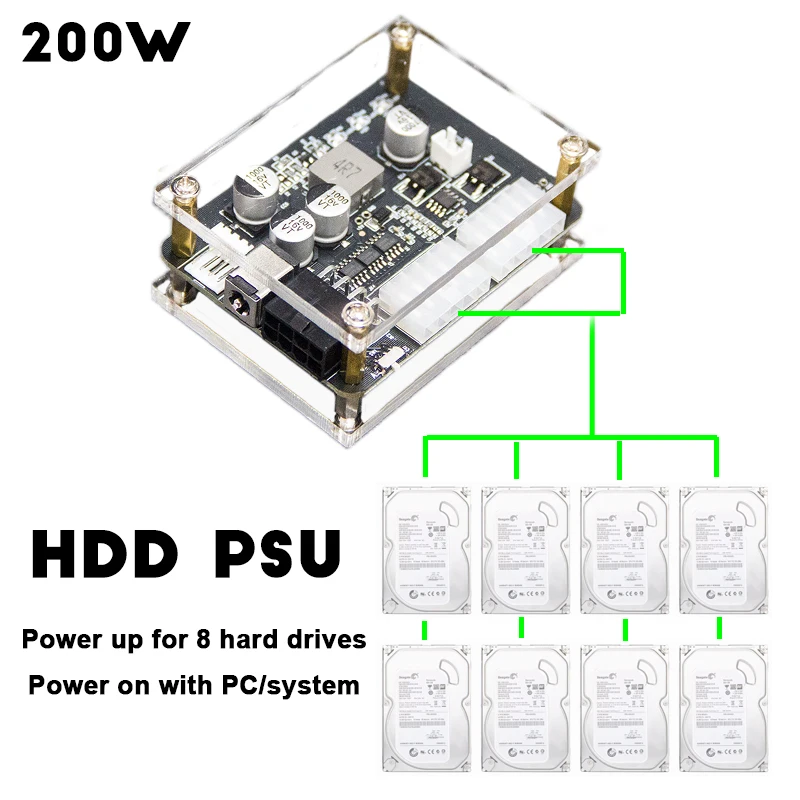 Fuente PicoPSU 200W para mini PC, NAS y HTPC - 12V SATA externa - imagen 2