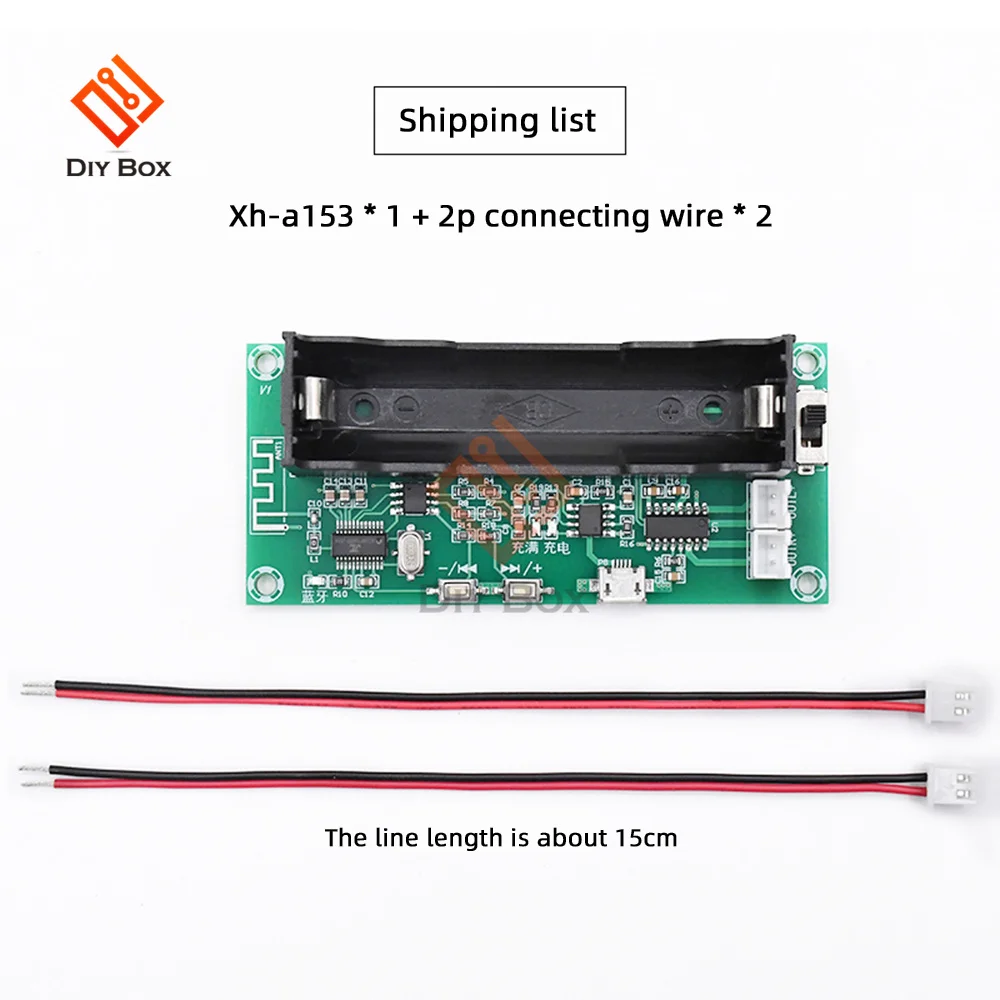 Placa amplificadora PAM8403 2*5W 2,0 canales estéreo Clase D amplificador de Audio Bluetooth 5,0 18650 soporte de batería altavoz de tarjeta TF - imagen 4