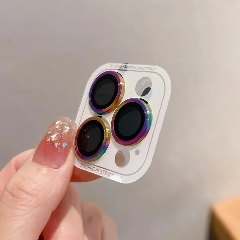 Protector de lente de teléfono móvil para IPhone, anillo de lente con estampado 14CD 13, Protector de cámara trasera 15plus 12 mini 15 Promax, 2-3 uds. - imagen 4