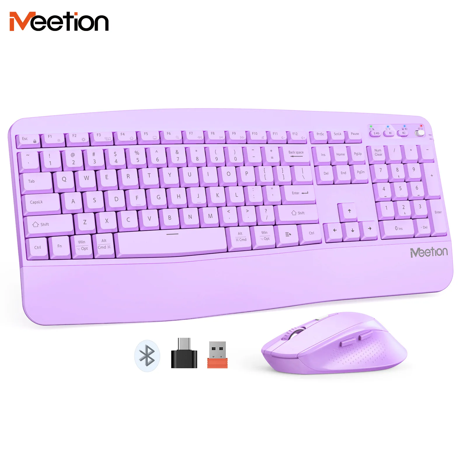 UNSHARKABLE y MEETION DirectorA juego de teclado inalámbrico y ratón ergonomía 2,4G Bluetooth doble modelo silencioso batería de juego de oficina - imagen 2