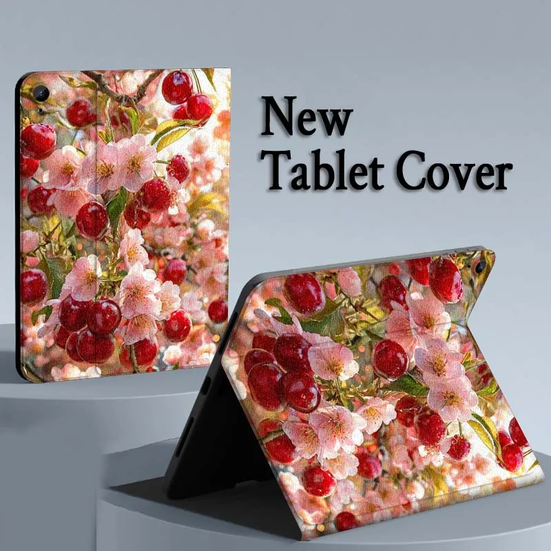 Flor de cerezo roja para Samsung Galaxy Tab S11 S10 S9 S8 S7 S6 A10.1 A9 A8 A7 10,1 Lite FE Plus pulgadas funda para tableta