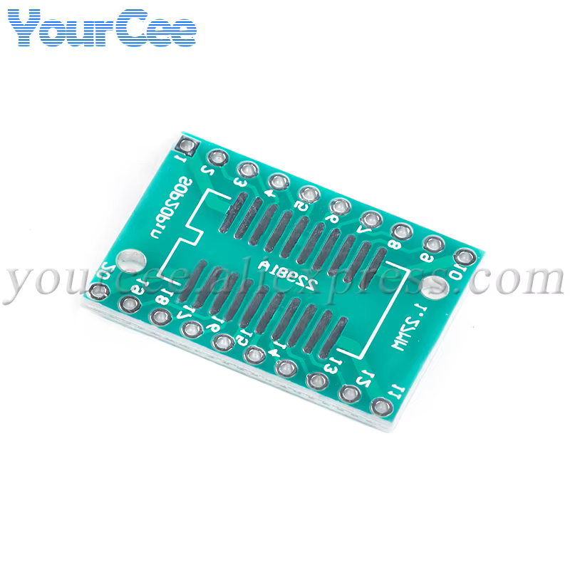 10 uds/2 uds SOP20/SSOP20/TSSOP20 a DIP20 0,65/1,27mm adaptador de placa de transferencia PCB Pinboard placa de prueba IC - imagen 2