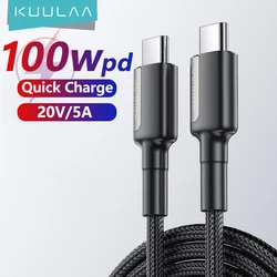 Cable USB-C KUULLAA 100W PD – Carga Rápida iPhone Samsung MacBook