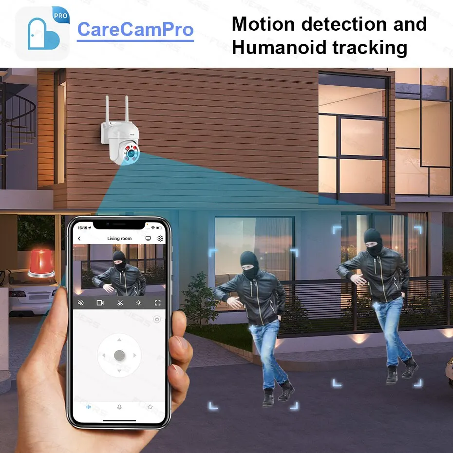 Cámara DE SEGURIDAD CCTV H.265 con control de audio bidireccional para exteriores FUERS 3MP 5MP WIFI IP - imagen 3