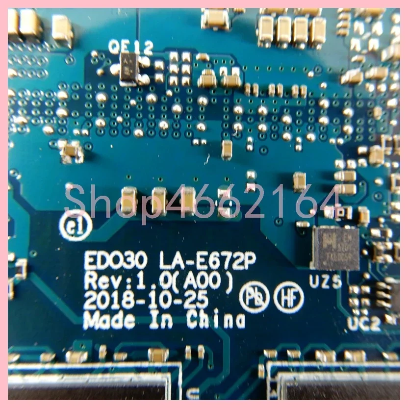 LA-E672P i3 i5 i7-8th Gen CPU 4GB 16GB-RAM placa base para Dell XPS 13 9380 placa base para ordenador portátil 100% probado funcionando OK - imagen 5