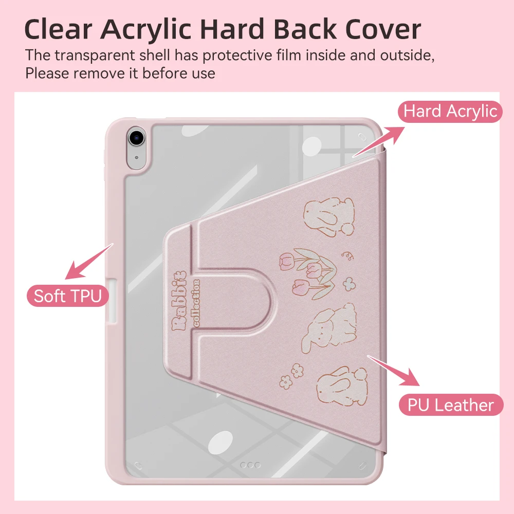 Rotación 360 para Samsung Galaxy TabA9 Plus A8 10,5 Auto Sleep Wake Tab S10 S9FE S7 S8 11P 12,4 13,1 S6 Lite con portalápices ﻿ - imagen 4