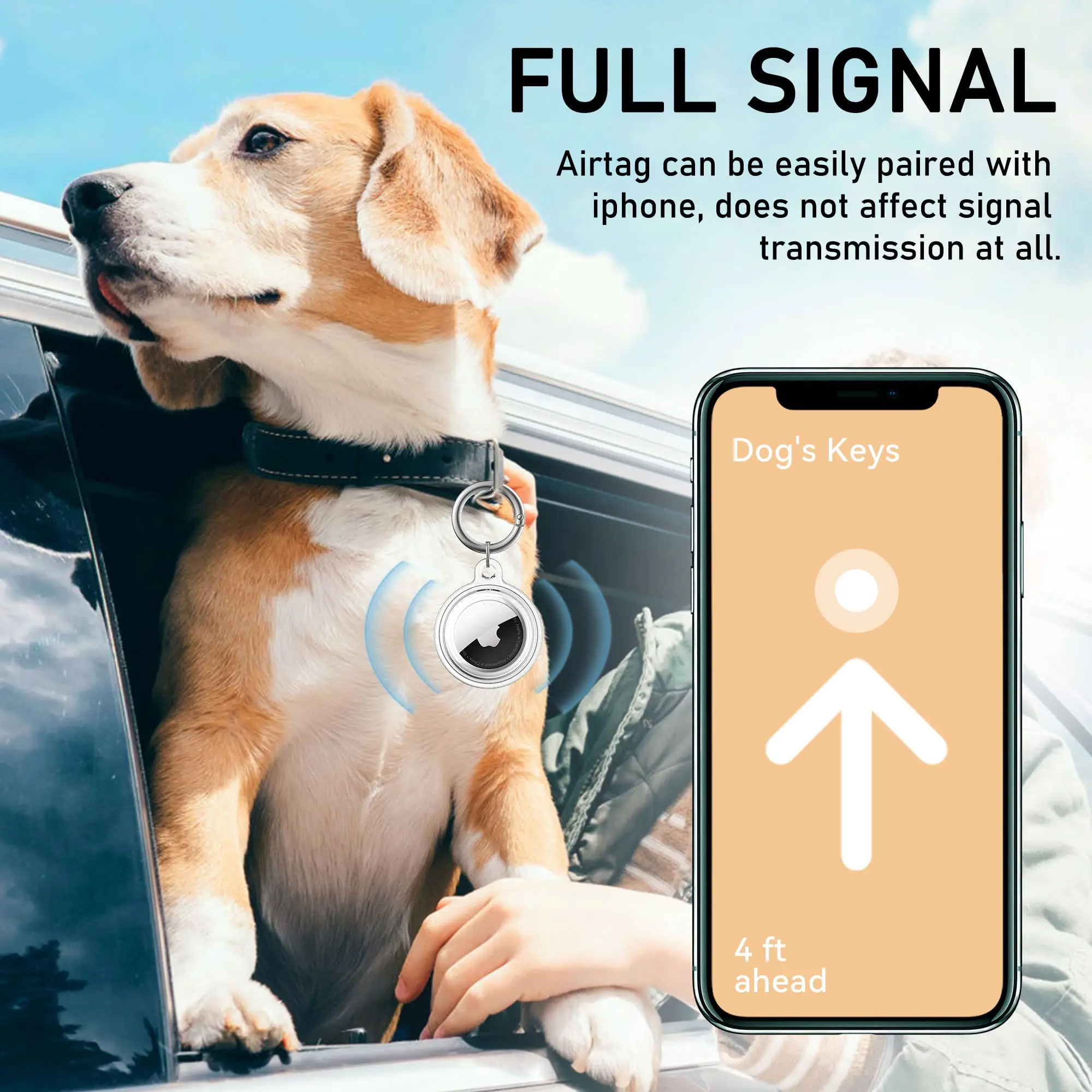 Paquete de 4 para soporte Airtag, funda protectora de silicona impermeable con llavero, cubierta protectora para etiqueta de aire, Collar de perro, llaves de equipaje - imagen 5