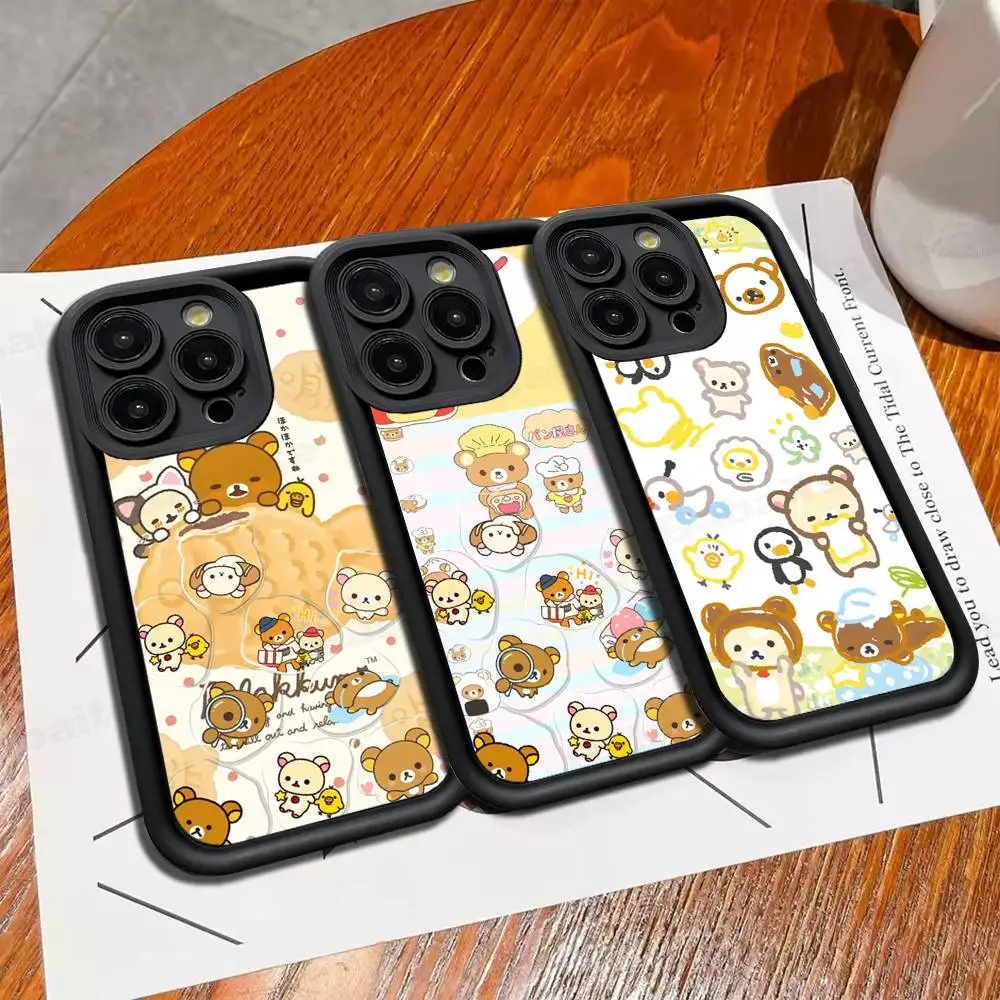Funda de teléfono Rilakkuma, funda de silicona para iPhone 17 Air 17 16 15 14 13 12 11 Plus Pro Max, funda suave a prueba de golpes