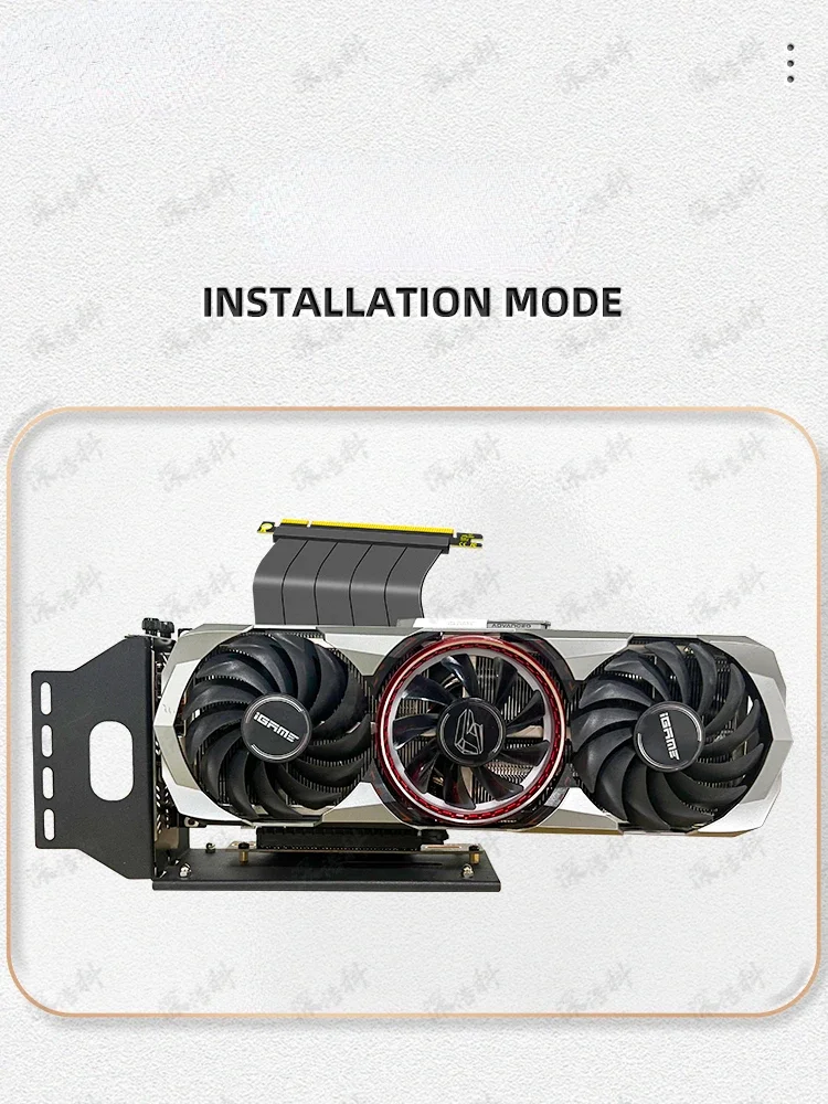 Cable elevador PCIe 3,0 4,0 16x, tarjeta gráfica de vídeo ATX, funda para PC, adaptador de extensión PCI-E X16 + soporte Vertical para GPU, color blanco - imagen 5