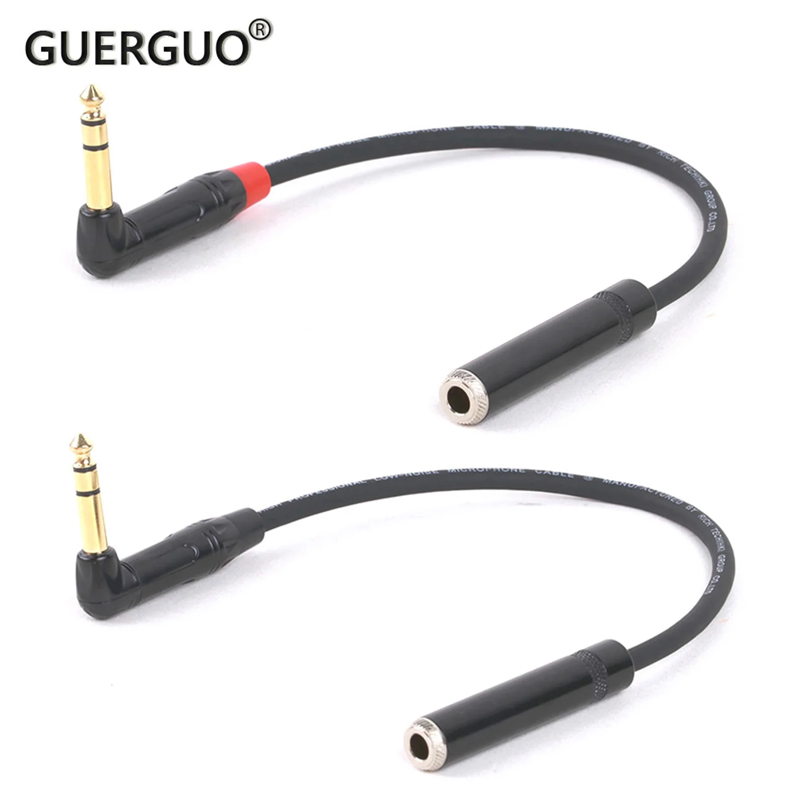 Conector macho TRS de ángulo recto profesional, 6,35mm a 6,35mm, Cable hembra TRS para guitarra eléctrica - imagen 2