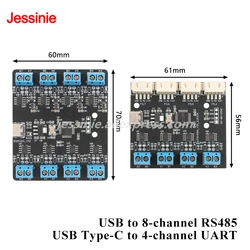 CH348 Hub Serie USB-C de 8 Canales: 4 UART TTL y 4 RS485