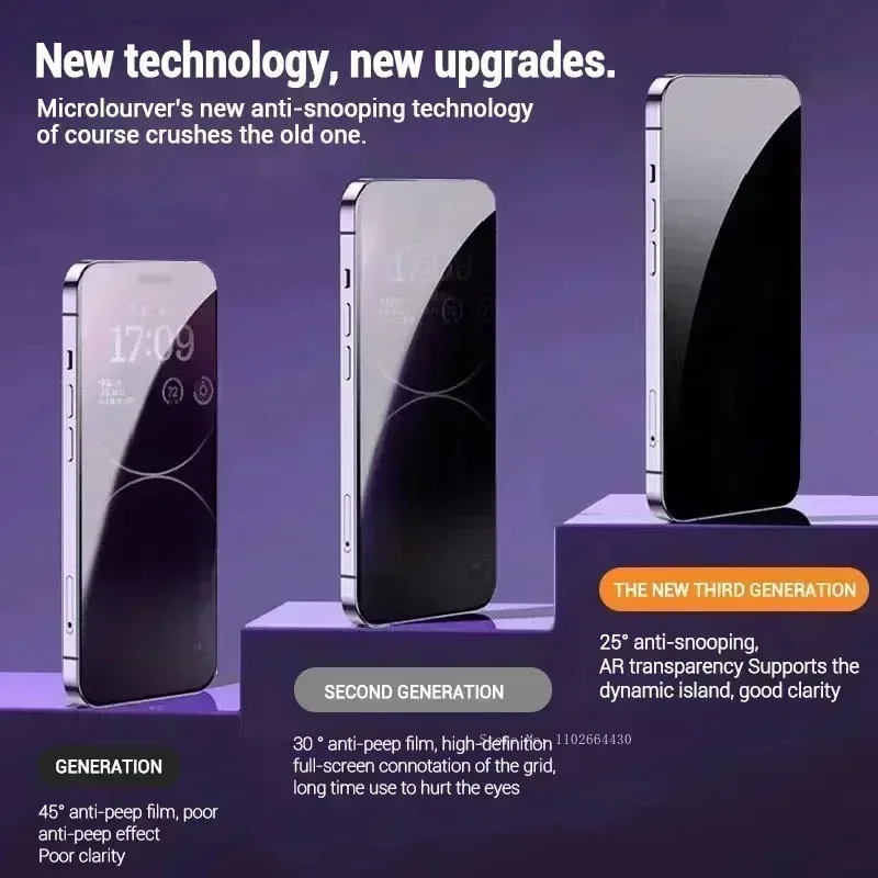 Protector de pantalla antiespía para OPPO Reno 13, 7Z, 11A, 8 Lite, 12 FS, 10 Pro Plus, 8T, 5G, 4G, vidrio templado de privacidad, 2 uds. - imagen 5