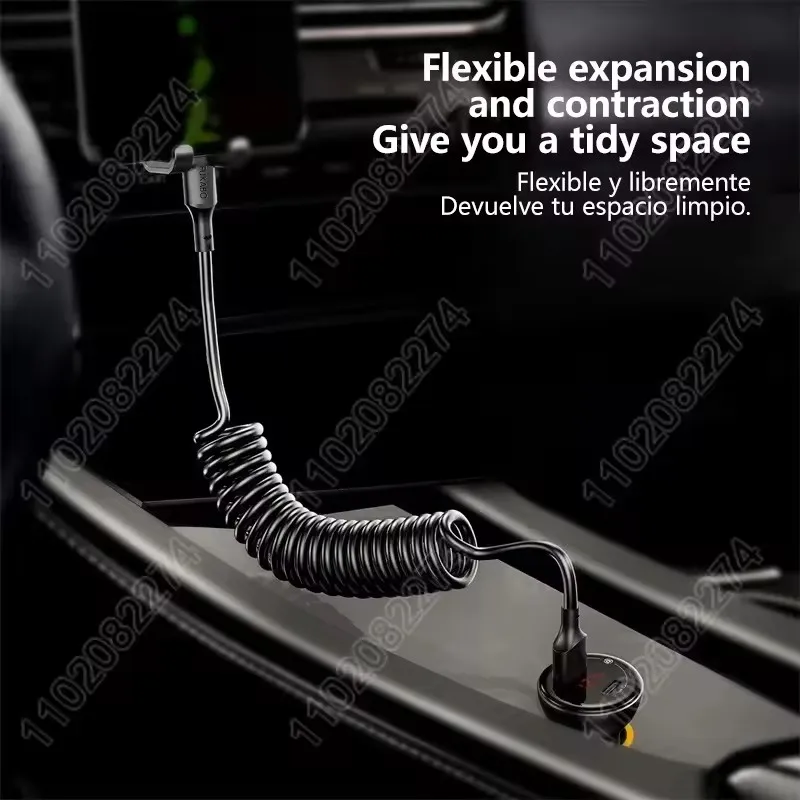 Cable de resorte elástico USB A Cable de carga para Apple iPhone 27W línea de datos 14 13 12 Pro XS Max Plus accesorio de teléfono de carga rápida - imagen 2