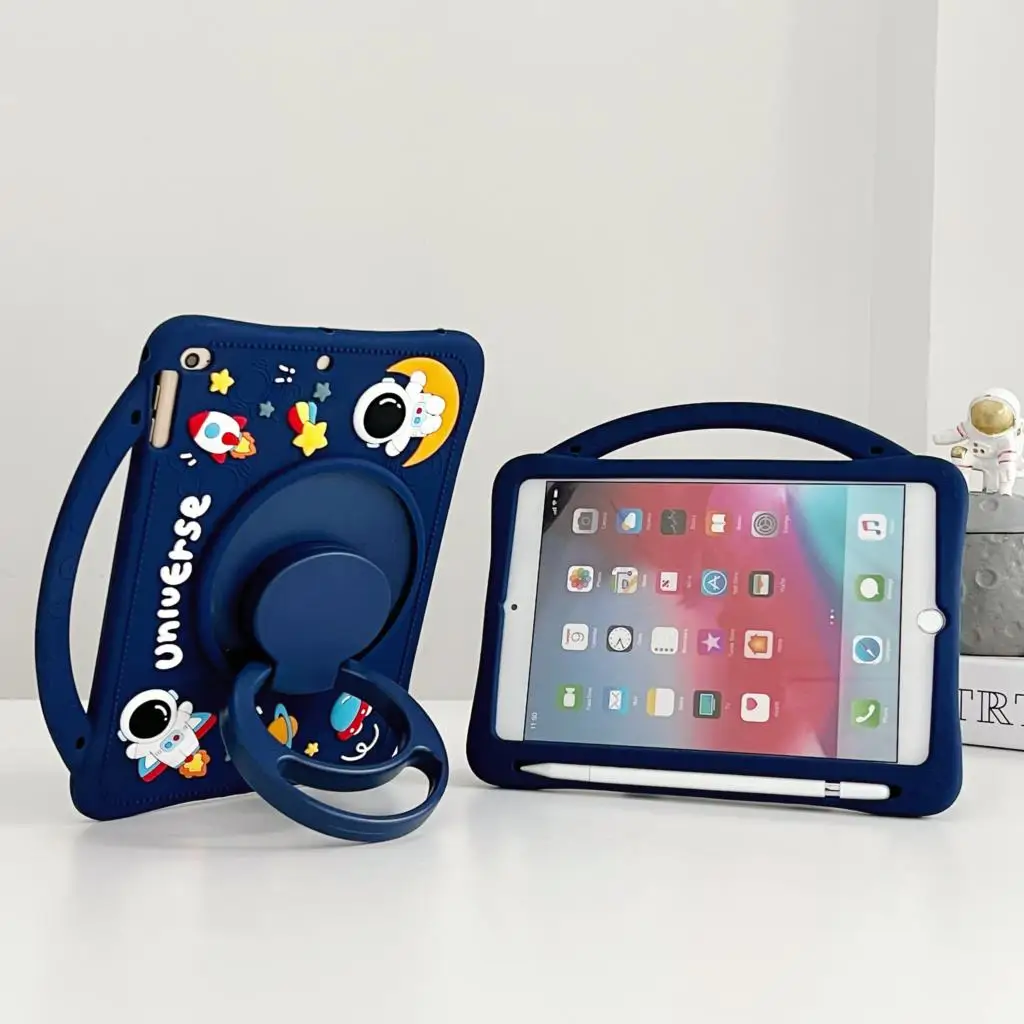 Funda giratoria 360 para Lenovo Xiaoxin Pad 2024 Tab M11 TB-330FU TB-331FC, Funda de silicona suave de 11 pulgadas con soporte para niños, Funda de astronauta - imagen 2