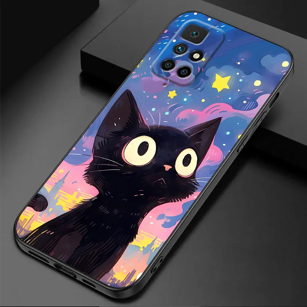 Funda de silicona con diseño de gato y cielo estrellado para Xiaomi Mi 13 12T 11T Note 10 10T Pro 11 Lite CC9 Pro 12 Lite 13 Pro 11T Pro 12T - imagen 3
