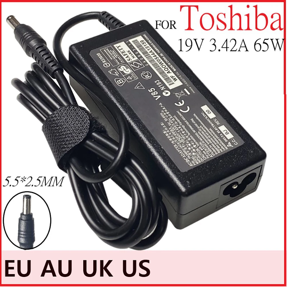 19V 3.42A 65W 5,5*2,5mm AC cargador adaptador de corriente para ordenador portátil para Toshiba L600 C600 L700 Satellite L25-S1196 l655d-s5050 C655-S5082
