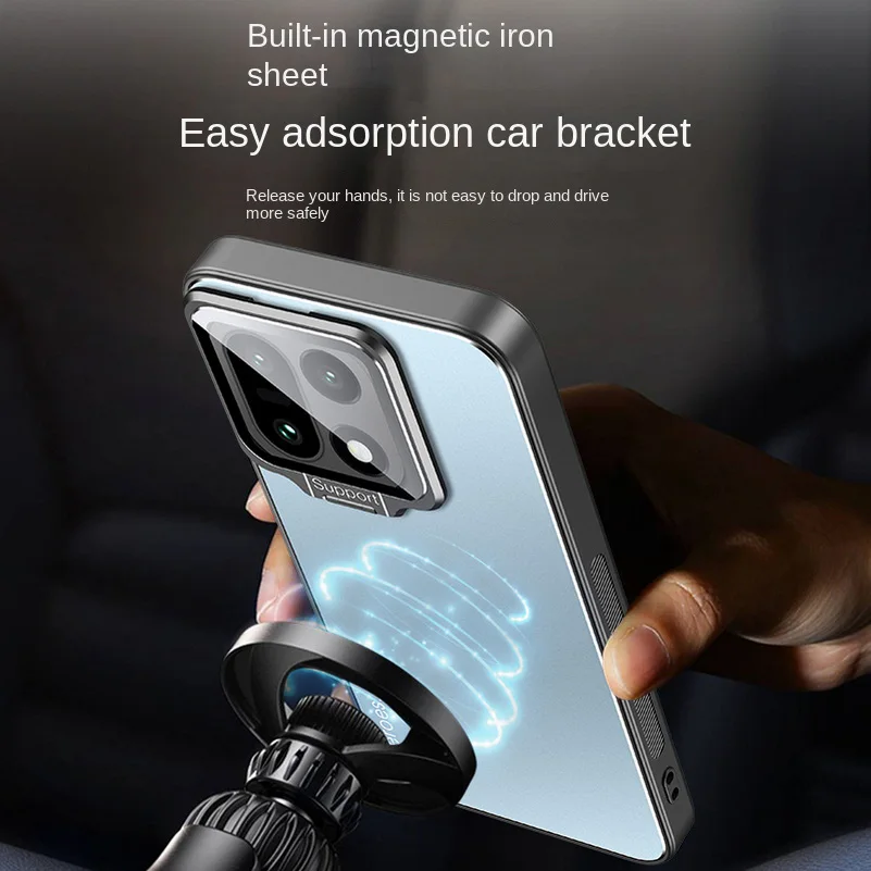 Para Oneplus 15 funda de Metal lente soporte de cámara cubierta para One Plus Fundas para 1 + 15 funda protectora de soporte mate a prueba de golpes - imagen 4