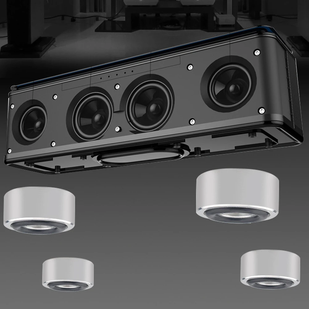 Almohadilla de fijación antideslizante para altavoz, Base de amplificador de choque, soporte de aleación de aluminio, clavo para altavoz DAC, 4 Uds. - imagen 5