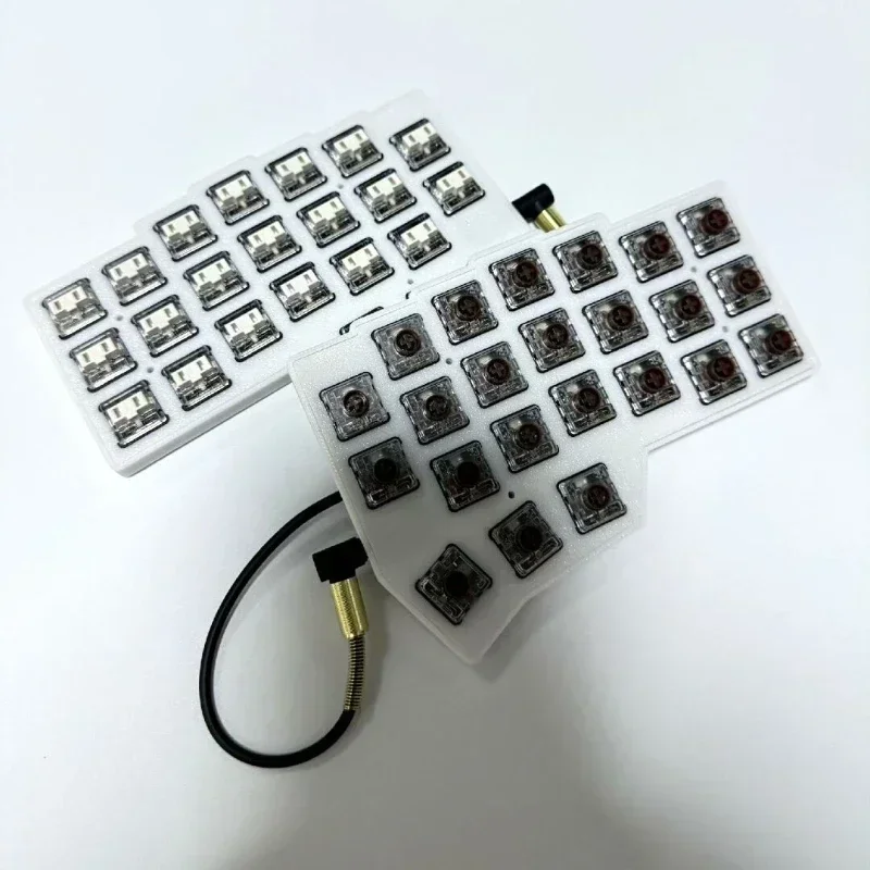 Kit de teclado dividido Corne V4.1, carcasa PLA personalizada, teclado dividido Corne con cable de intercambio en caliente RGB para Vial Ergonomics Cherry Choc V1 V2 - imagen 2
