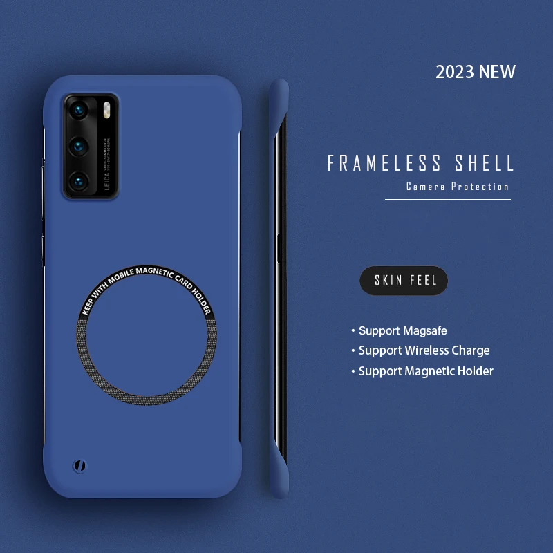 Funda de teléfono magnética ultrafina y dura sin marco para Huawei P60 P50 P40 P30 Pro Mate 60 50 40 30 20 Pro Magsafe mate