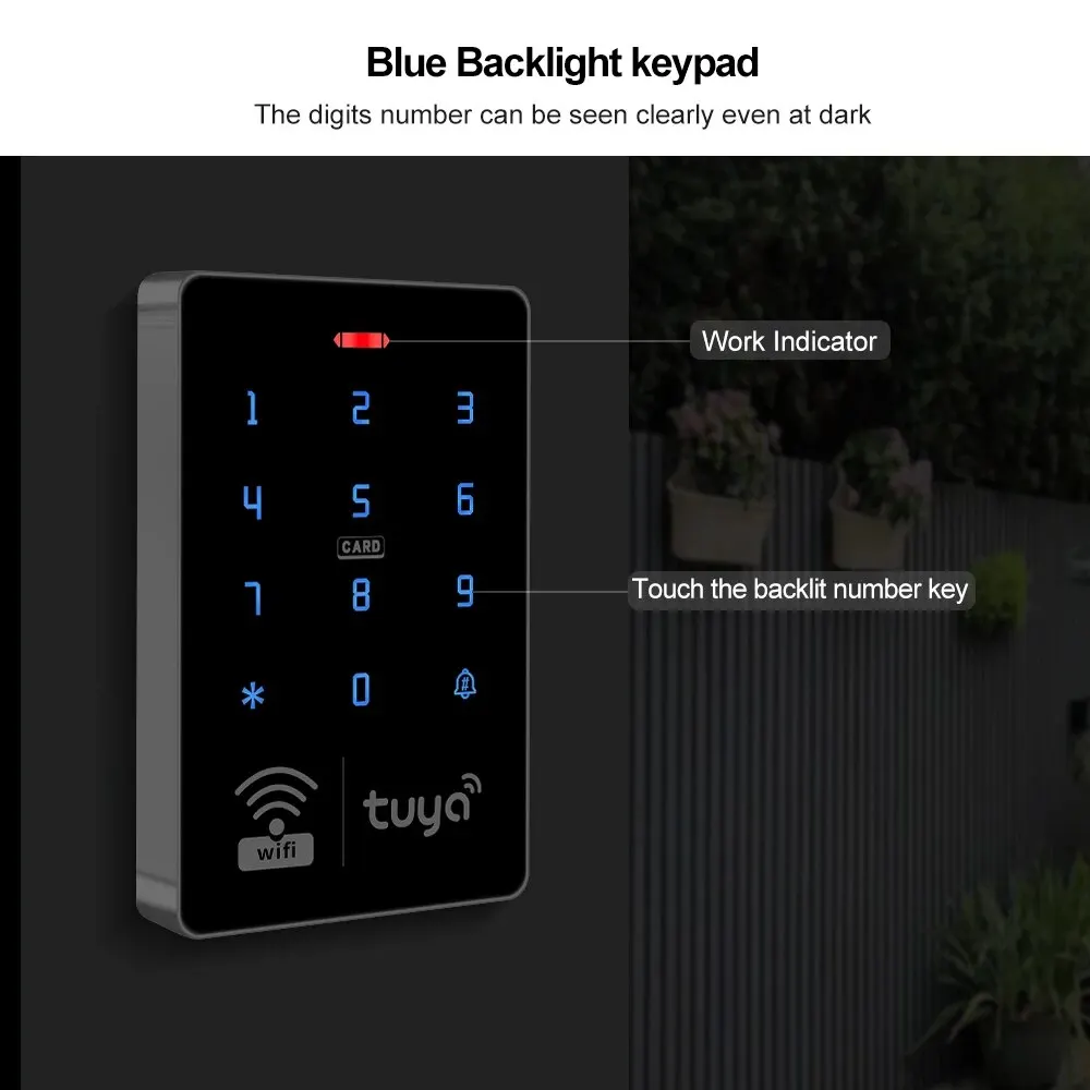 5YOA S10W Tuya Control de acceso aplicación remota cerradura de puerta inteligente IP68 impermeable teclado sin llave WIFI independiente EM tarjeta RFID entrada de puerta - imagen 5