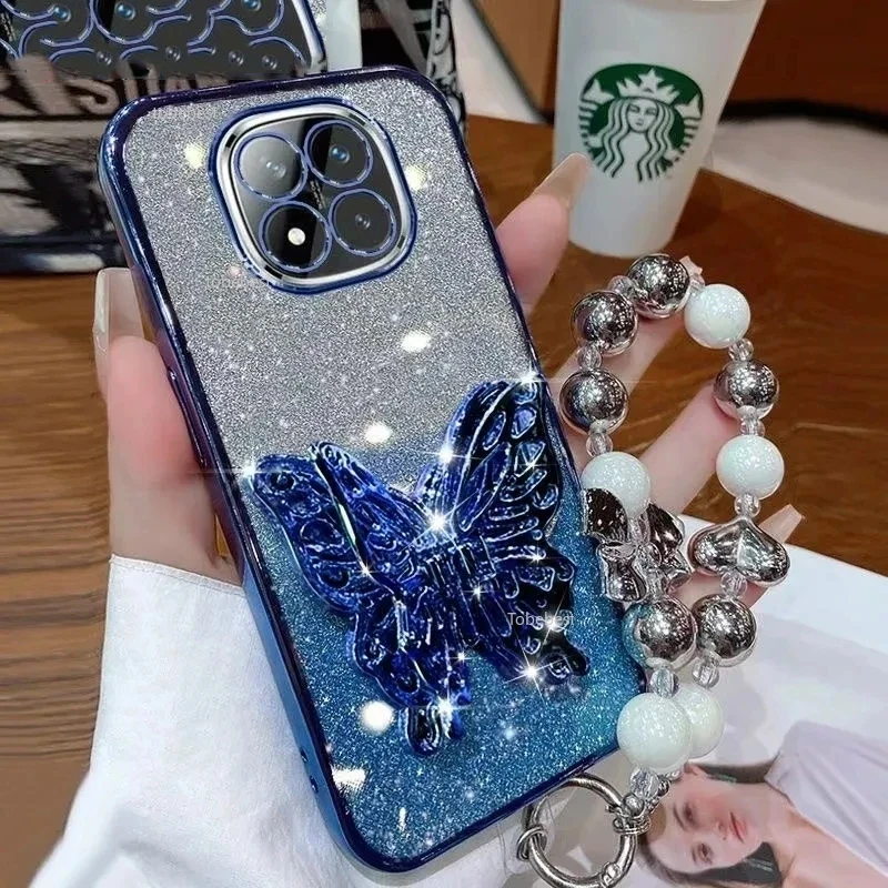 Funda con purpurina para teléfono con pulsera y soporte de mariposa para OPPO A5 Pro A5X A3X A80 A60 A40 A18 A38 A98 A58 A79 - imagen 3
