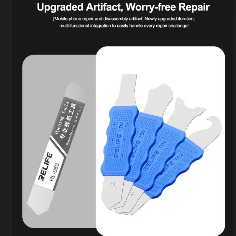 RELIFE-Juego de herramientas de desmontaje multifuncional TD2 Pro, para reparación de teléfonos móviles, agarre de silicona antideformación, cuchillas multiángulo - imagen 5
