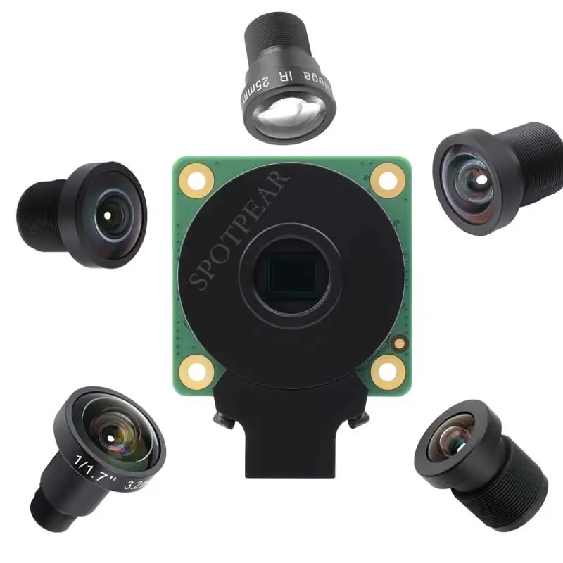 Raspberry Pi-cámara HQ M12 para lente de 12MP, 8mm/3,2mm/113 2,7mm/14MP 2,72mm/5MP 25mm/16MP 105 3,56mm