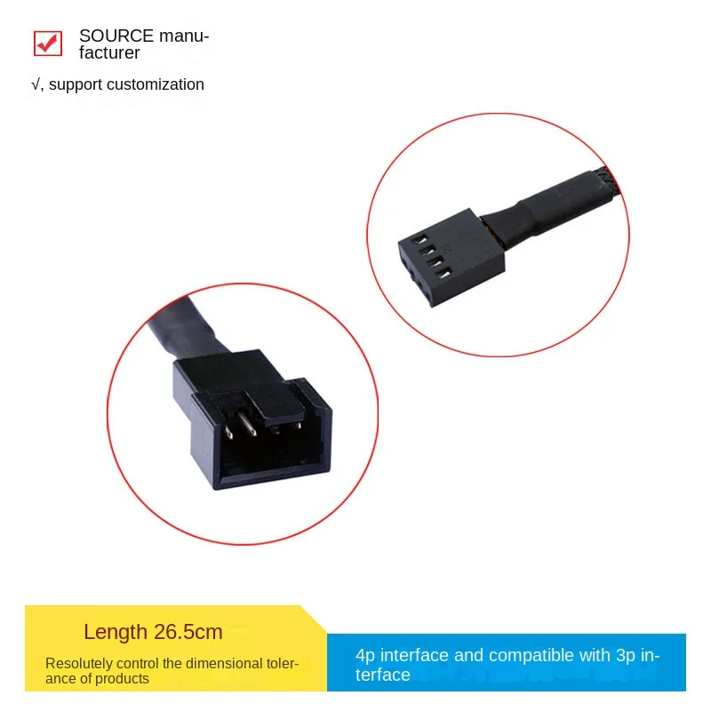 Divisor de ventilador PWM de 4 pines, Cable de extensión trenzado para ordenador, PC, carcasa ATX, refrigeración de 4/3 pines - imagen 4