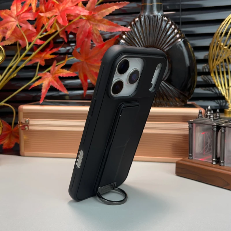 Funda de teléfono con anillo de soporte de empuje de Metal mate de Color sólido de lujo para iPhone 17 Pro Max Air 15 13 14 16 Pro Max cubierta trasera de parachoques - imagen 4