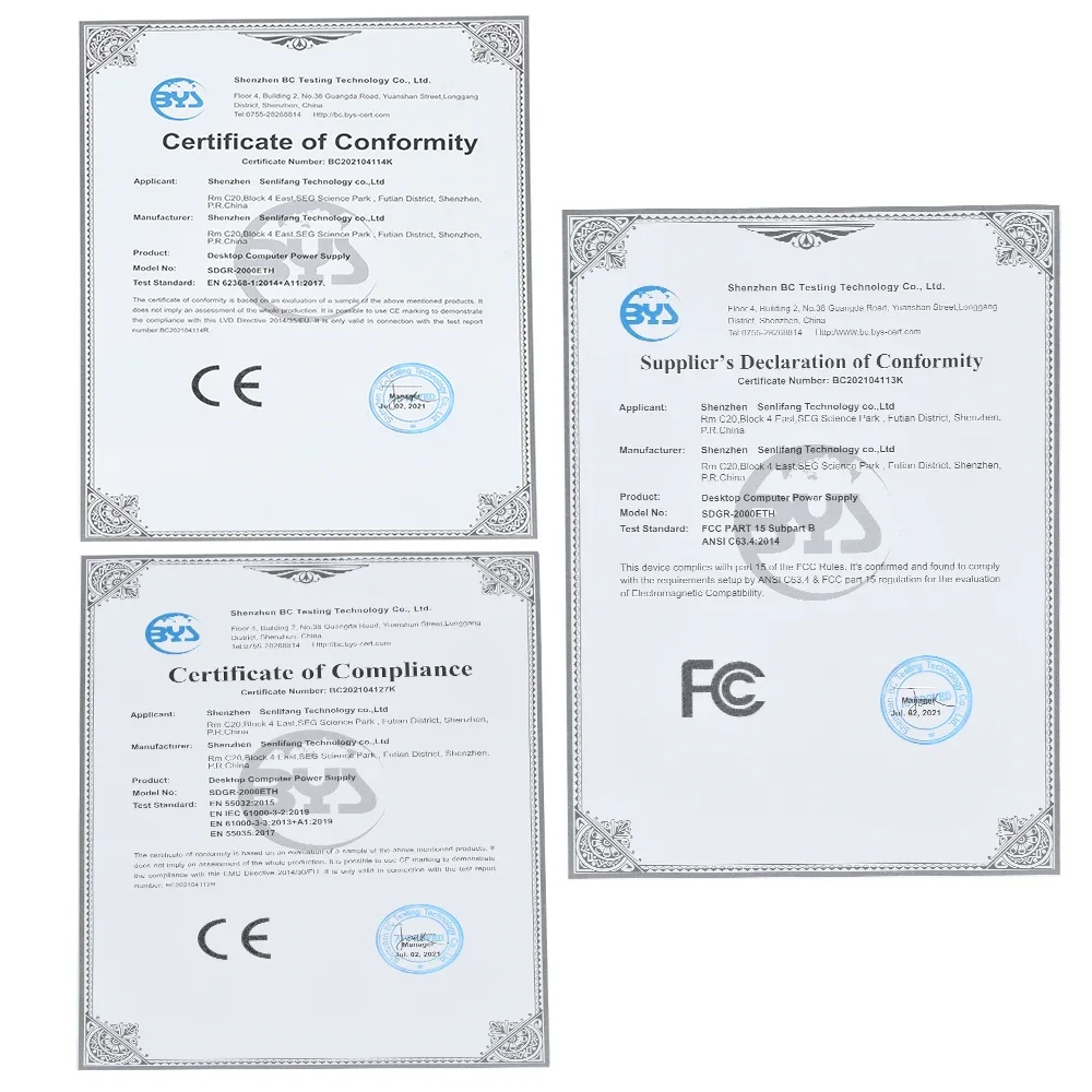 Fuente de alimentación de minería de 2000W Asic bitcoin new Gold PLUS, ETC. Fuente de alimentación RVN, máquina ATX compatible con 8 tarjetas GPU PSU - imagen 5