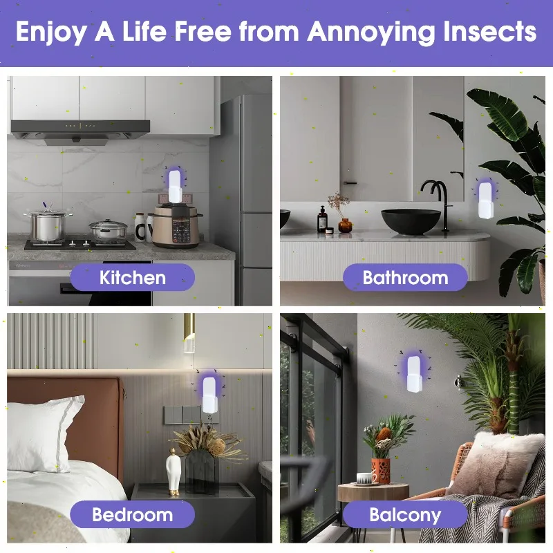 Lámpara antimosquitos con señuelo de luz UV, trampa adhesiva para interiores para el hogar - imagen 5