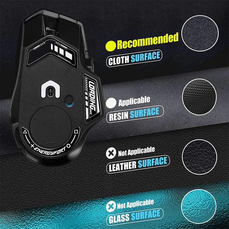 Pies de ratón de cristal para Logitech G502 X PLUS / G502 XLIGHTSPEED, versión inalámbrica, ratón redondo de borde curvo, patines de cristal - imagen 5