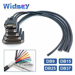 Cable de datos blindado 232 puerto serie DB9 DB15 DB25 DB37 línea de un solo cabezal de grado Industrial macho hembra junta sin soldadura 0,5-10M