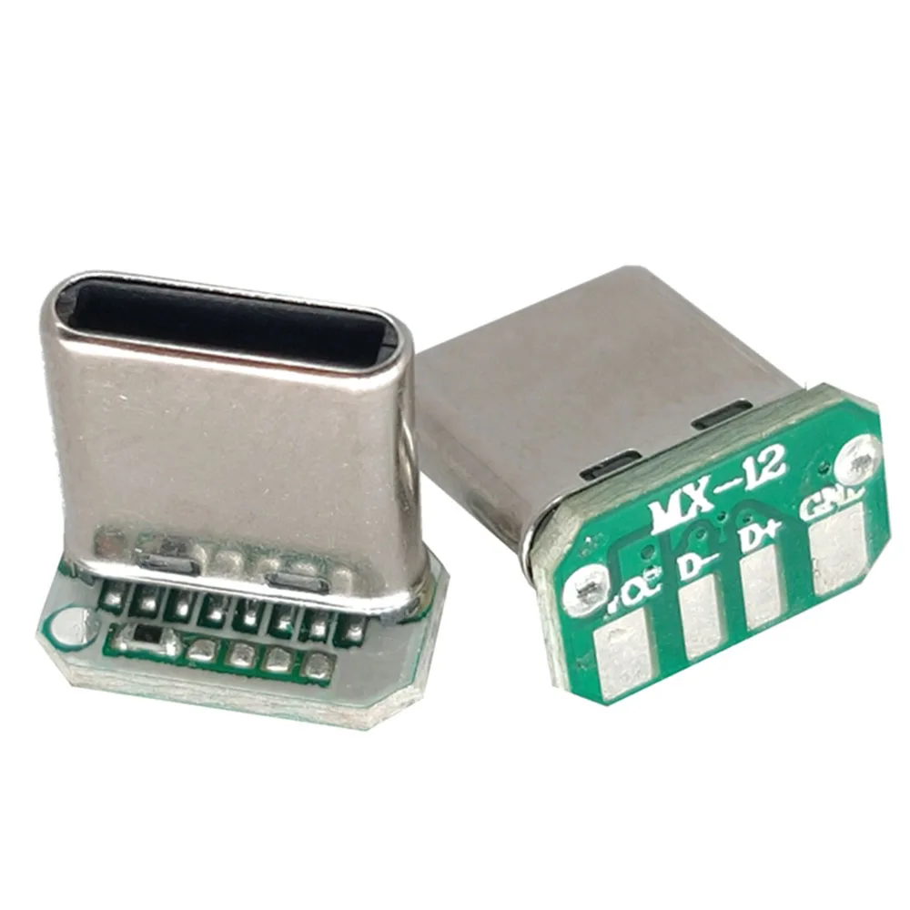 Placa de conexión Vertical USB 3,1 tipo C, 16 pines, 4 cables de soldadura, banda de datos PCB, placa USB, cabeza macho, conector Usb C 16P