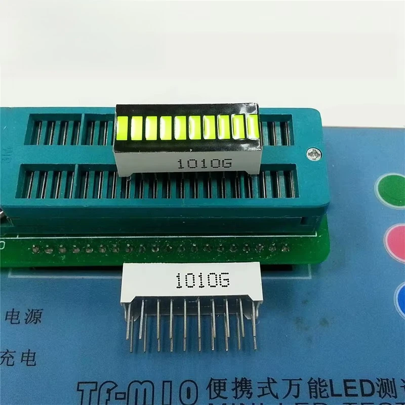 Módulo de pantalla LED ultrabrillante, barra de luz roja, azul y verde, tubo Digital LED de 10 segmentos, 20 pines, 8 caracteres, 25x10mm, 5 uds.