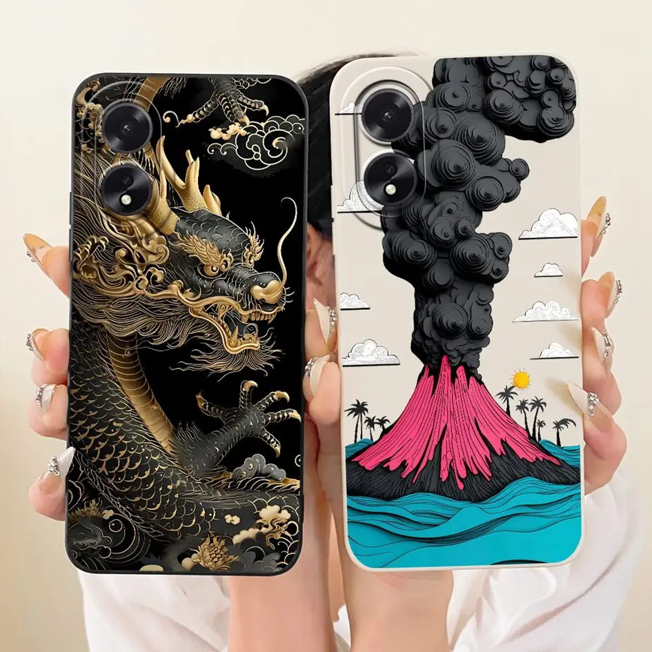 Funda protectora de cámara para OPPO A38, funda CPH2579 con bonito conejo y gato, funda suave de silicona líquida con dibujos animados para OPPO A18 CPH2591 - imagen 4