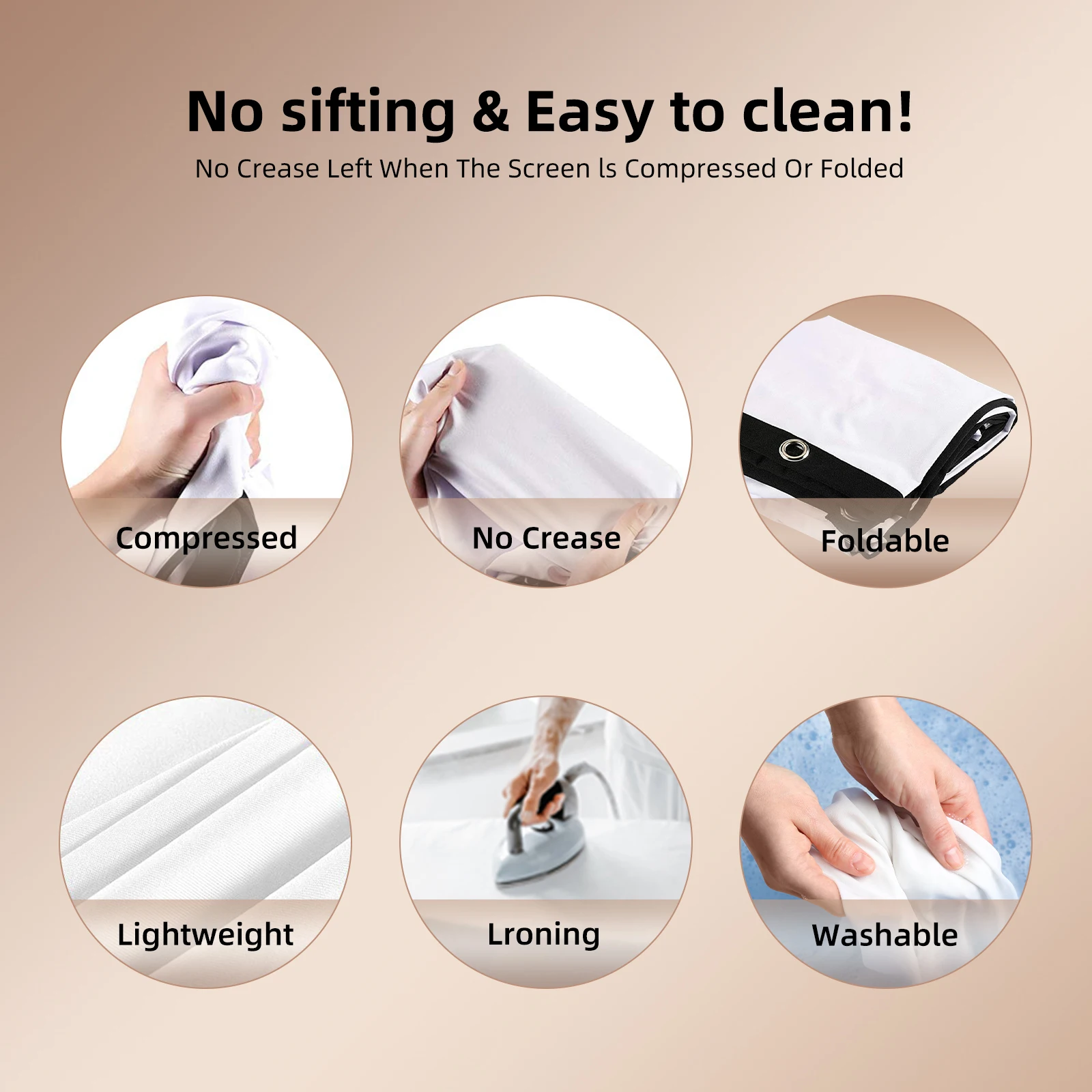 Salange Pantalla proyector plegable para cine en casa, pantallas de proyección de doble cara para interior y exterior, 100 pulgadas, 120 pulgadas, 150 - imagen 4