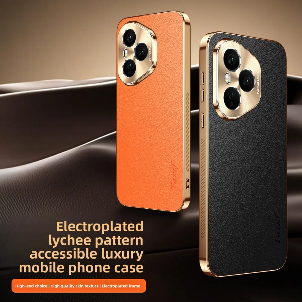 Para Huawei Honor 400 Pro funda de lujo de cuero PU revestimiento de piel lente protectora trasera funda para Honor 400 400Pro carcasa de teléfono