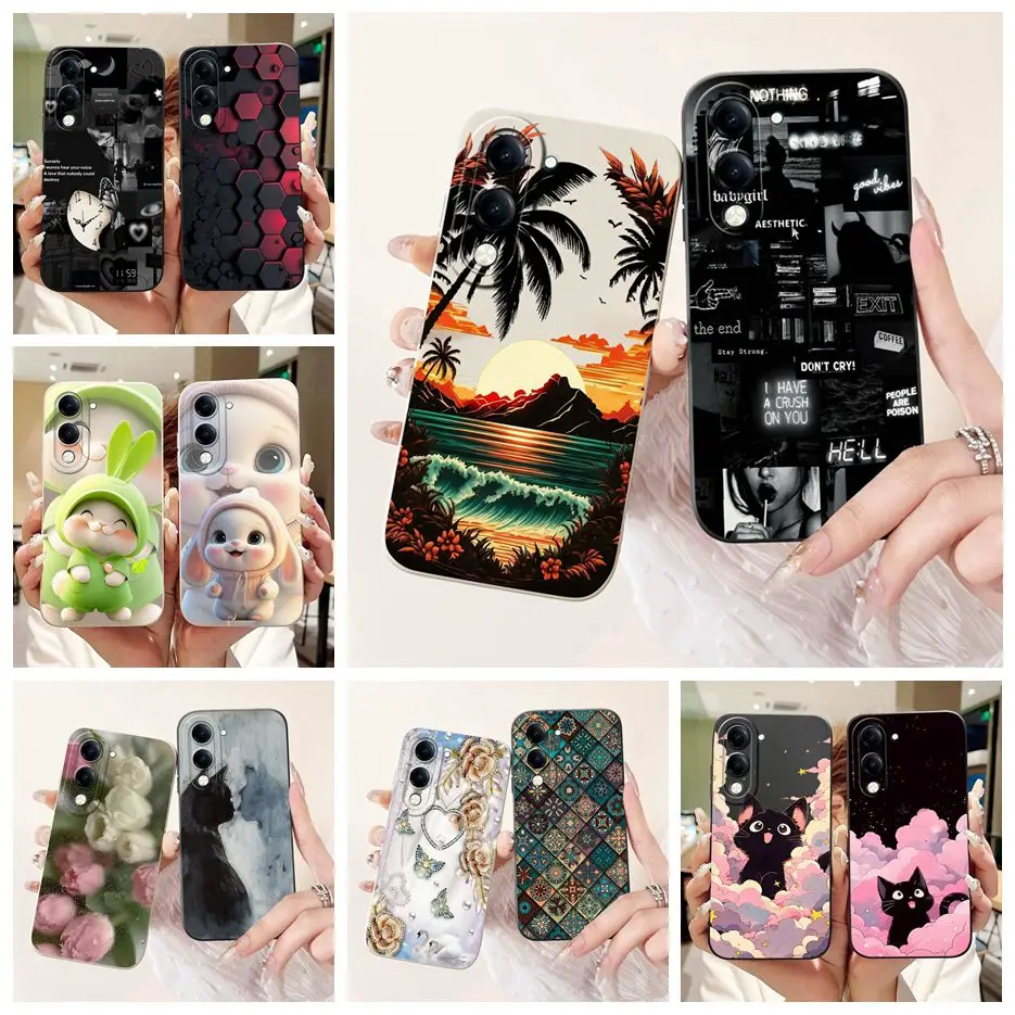 Para Vivo Y04 funda V2430 funda pintada de caramelo de moda de lujo 6,74 ''funda de teléfono suave de TPU para Vivo Y29s Y 04 VivoY04 VivoY29s Fundas