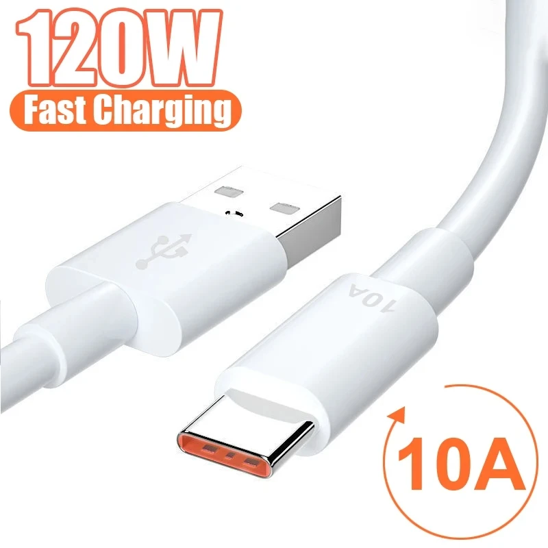 Cable de carga rápida para teléfono móvil, Cable de datos USB tipo C, 120W, 10A, para Huawei 50, Xiaomi, redmi, Samsung, Poco f5